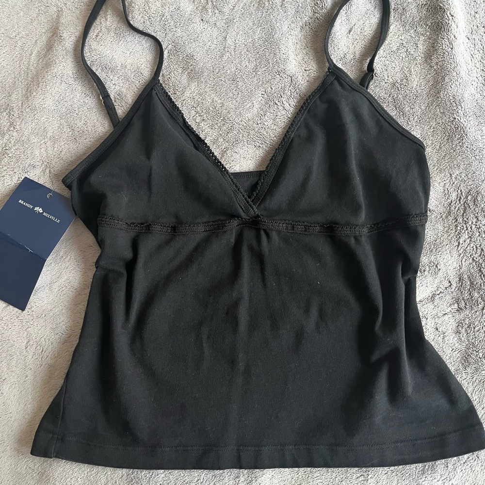 Brandy Melville Amara Tank Top Camisole Black NWT